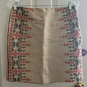 LOFT embroidered mini skirt - size 2